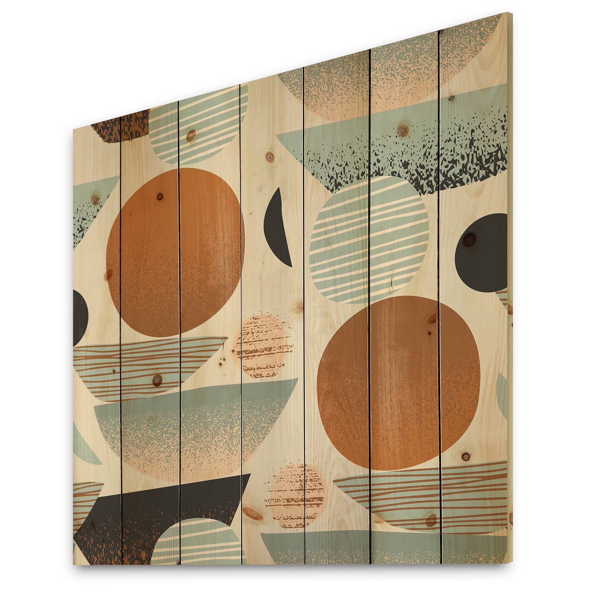 Designart - Retro Shapes With Abstract Suns and Moons I
